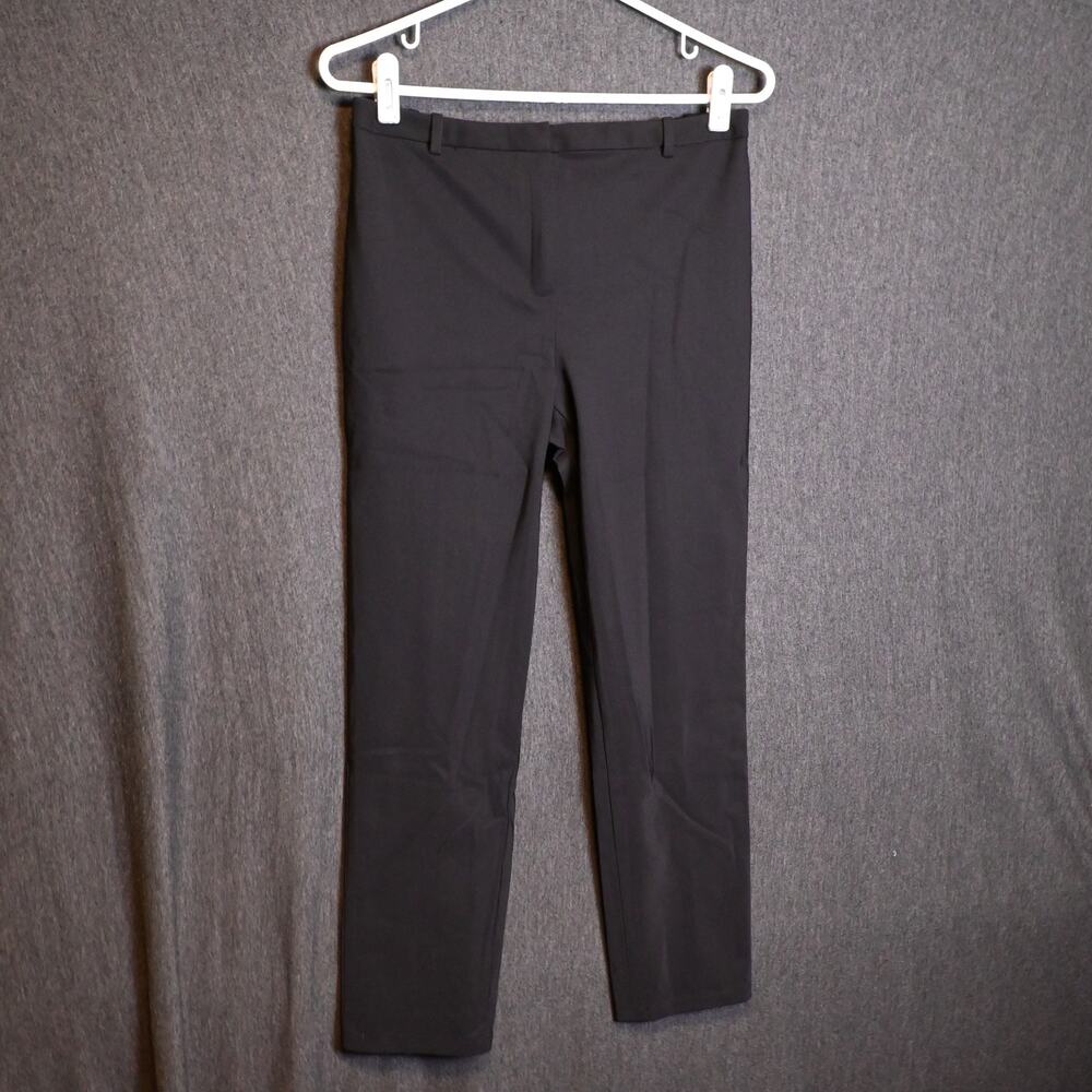 Theory Women's 6 (28x24) Precision Ponte Black Slim Fit Pants Trousers Cropped